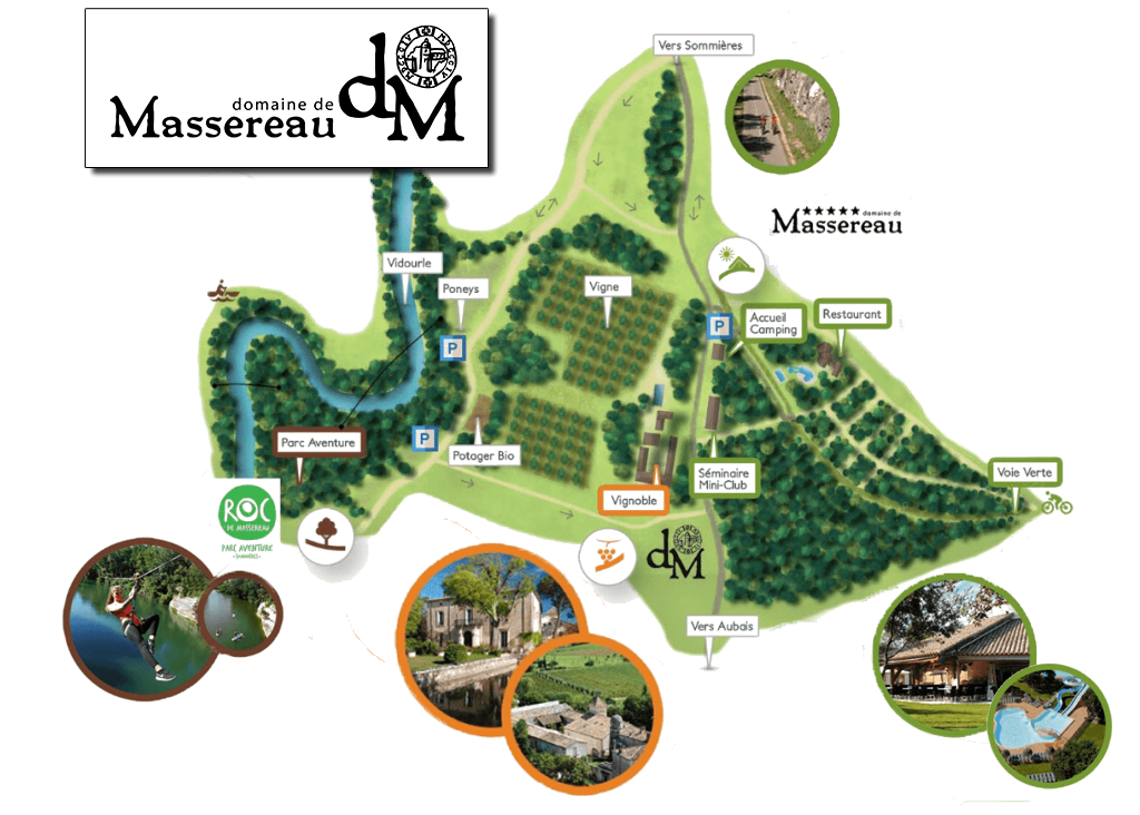 Plan du domaine de Massereau à Sommières dans le gard